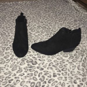 Black suede booties
